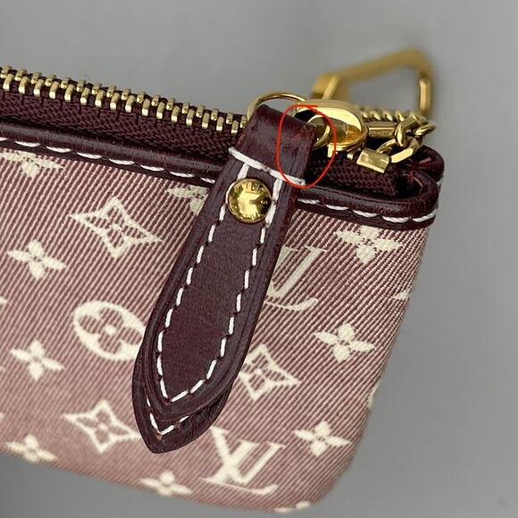 Louis Vuitton Monogram Mini Lin Idylle Pochette Cles Coin Case Let Cles Burgundy - Picture 4 of 12